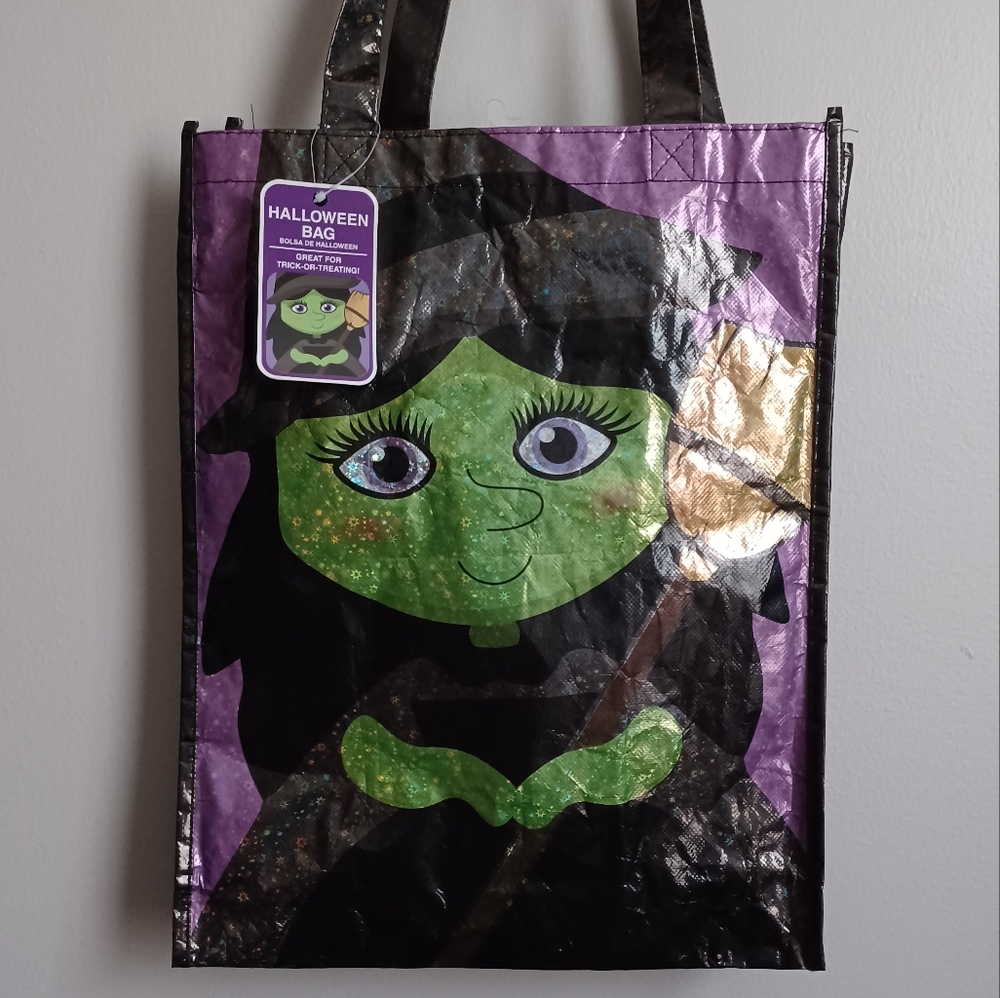 Witch Halloween Bag Holographic witch with cauldron and broomstick new with tags